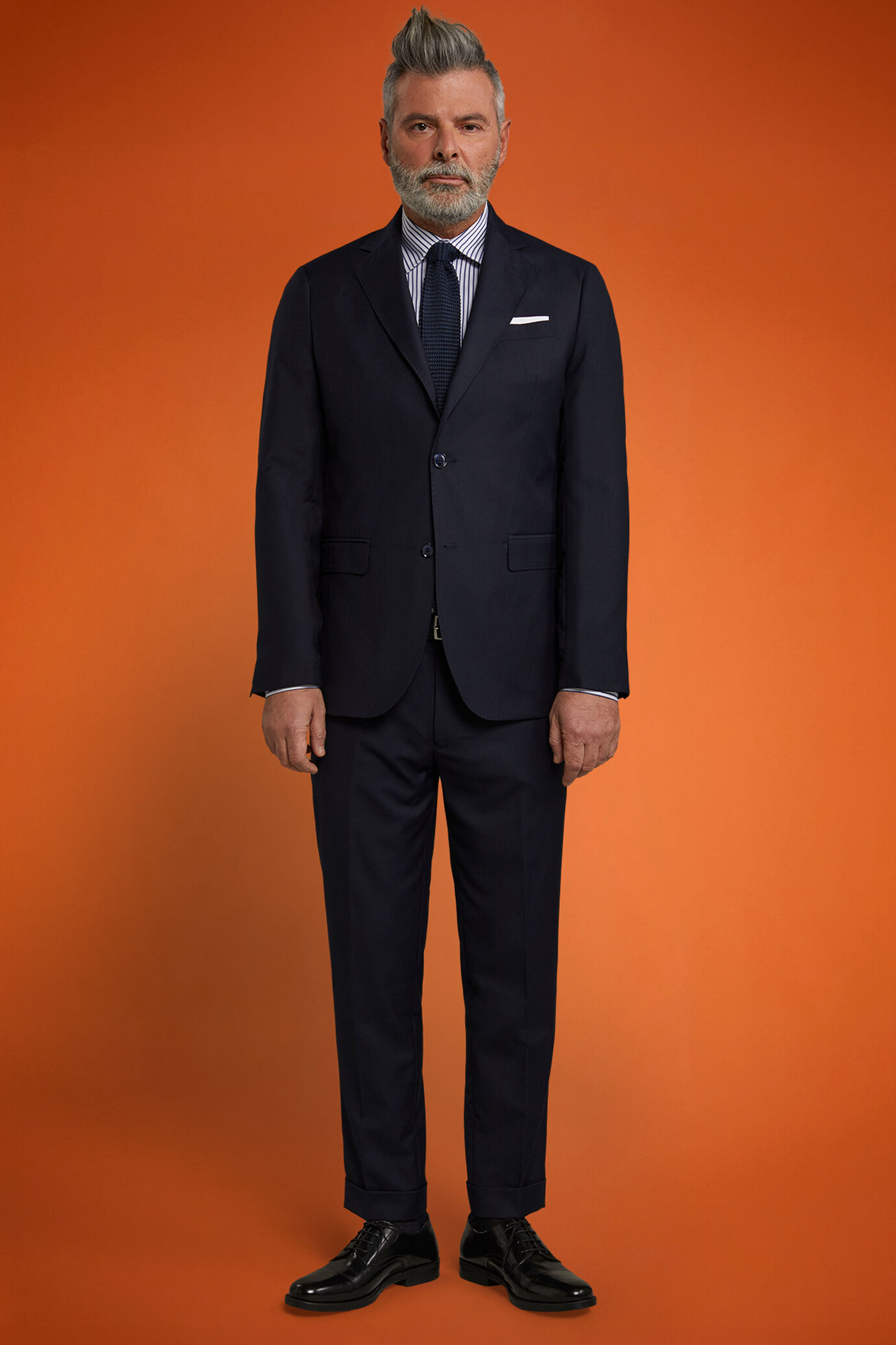 Men's single breasted suit mix size dk blue image number 2